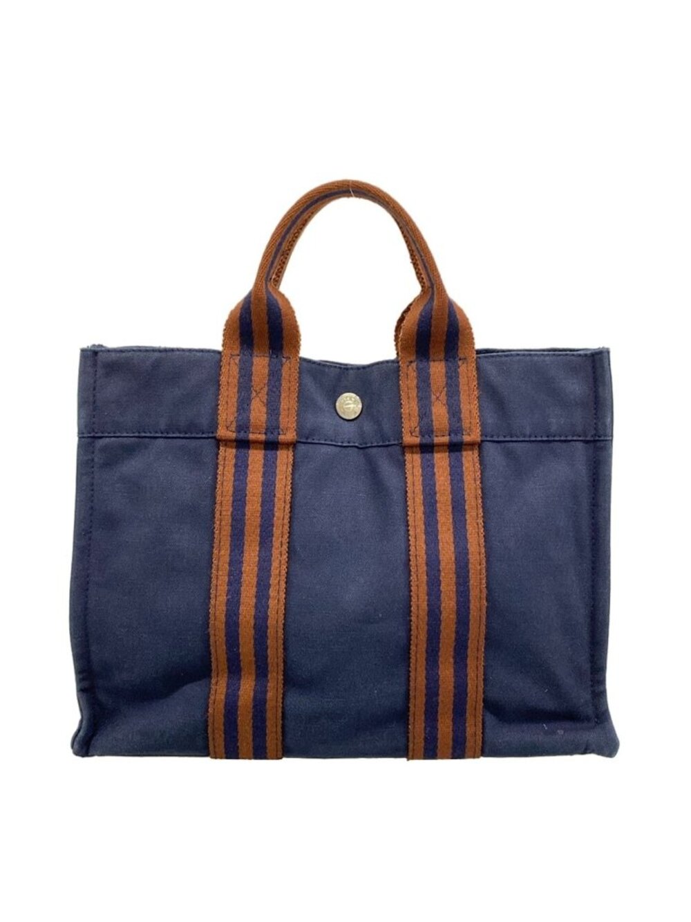 Hermes Tote Fourre Tout PM Navy Dark Brown - Picture 1 of 12